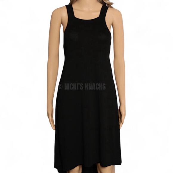 Revolve LAmade Black Open Back High Low Jersey Midi Dress Sleeveless Size S - Picture 3 of 9